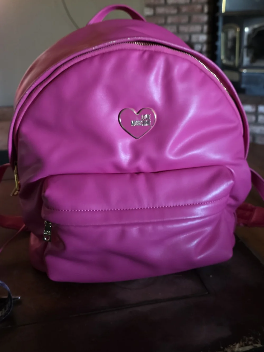 Moschino Hot Pink Puffer Backpack